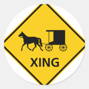 Door paarden getrokken Voertuig die het Teken van Ronde Sticker