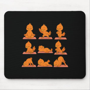 Door Phoenix die yoga doet Vegan Kawaii Zen Muismat