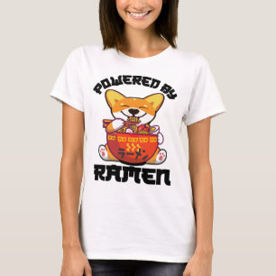 DOOR RAMEN BEVOEGDE CORGI   Kawaii Corgi die Ramen T-shirt