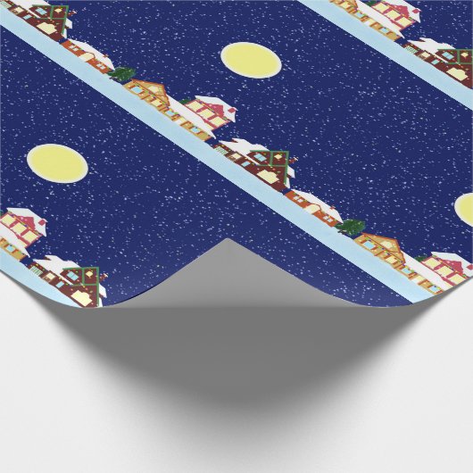 door sneeuw bedekt dorp cadeaupapier (Hoek)