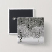 Door sneeuw bedekt landschap vierkante button 5,1 cm (Voorkant /achterkant)