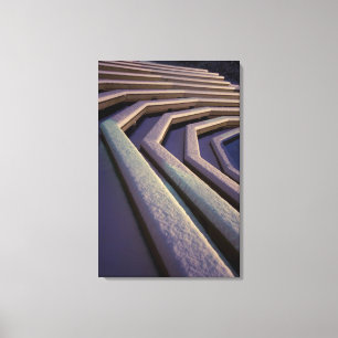 Door sneeuw bedekte stoelen canvas afdruk