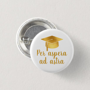 Door weerstand heen naar de sterren Latijnse Citaa Ronde Button 3,2 Cm