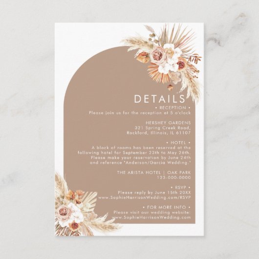 Door woestijn drooggedreven ventilatorarch Pampas Informatiekaartje (Voorkant)