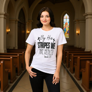 Door Zijn Striemen Zijn Wij Genezen Jesaja 53:5 Tri-Blend Shirt