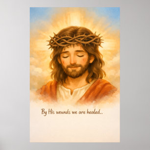 Door Zijn Wonden Worden Wij Gezond Christelijke Mu Poster