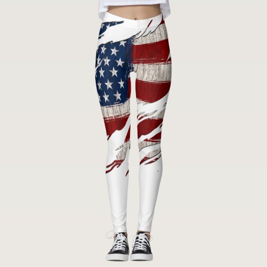 Doorbraak Amerikaanse vlag Leggings (Voorkant)