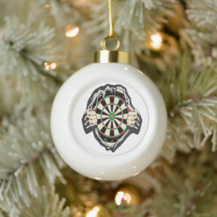 Doorbraak naar de Bullseye – Ultimate Dartboard Keramische Bal Ornament