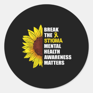 Doorbreek het stigma van geestelijke gezondheidspr ronde sticker