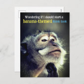 Doordachte aap die grappig citaat denkt feestdagenkaart (Voorkant / Achterkant)