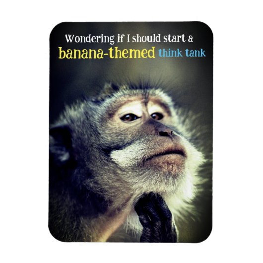 Doordachte aap die grappig citaat denkt magneet (Verticaal)