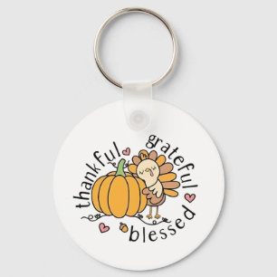 Doordachte dankbare gezegende Thanksgiving Grappig Sleutelhanger