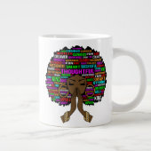 Doordachte zwarte Christelijke vrouw melanine moed Extra Grote Beker (Rechts)