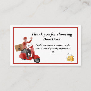 Doordash Delivery Driver Dank u Visitekaartje