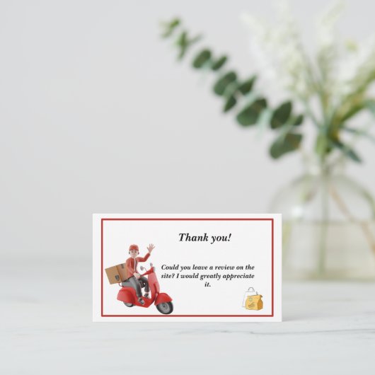 Doordash Delivery Driver Dank u Visitekaartje (Staand voorkant)