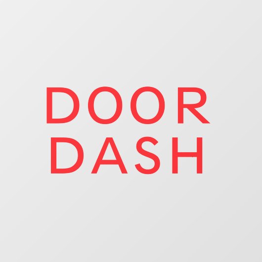 Doordash Levering Driver Car Window Decal (Vel)