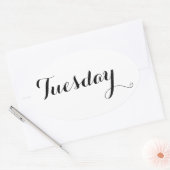 Doordeweekse Stickers: dinsdag Ovale Sticker (Envelop)