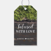 Doordrenkt met liefde rustieke bruiloft cadeaulabel (Achterkant)