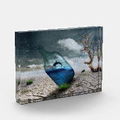 Doordringende walvis in fles fotoblokken (Links)