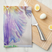 Doordruktehanddoek met Iris Paarse Waterverf Theedoek (Quarter Fold)