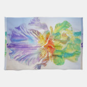 Doordruktehanddoek met Iris Paarse Waterverf Theedoek (Horizontaal)