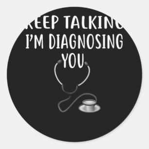 Doorgaan met praten Ik stel uw psychologische kopi Ronde Sticker