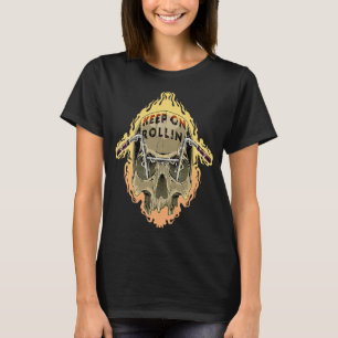 Doorgaan met Rollin Motorcycle Skull Motorcycle T-shirt