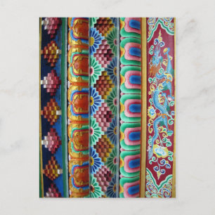 Doorgang van het Tibetaanse klooster, kleurrijk de Briefkaart