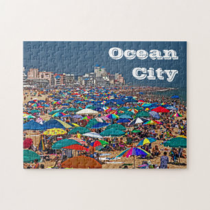 Doorgekruist strand in Ocean City Jigzaag Puzzle Legpuzzel