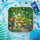 Doorgesluisde paddenstoelen papieren bordje (Feest)