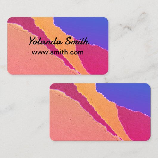 doorgewinterd, modern oranje paars roze visitekaartje (Voorkant / Achterkant)