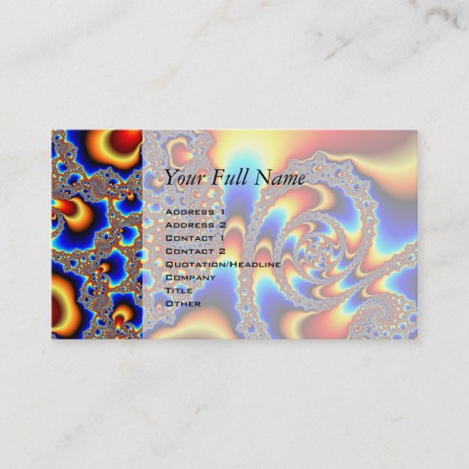 Doorglippen - Fractale kunst Visitekaartje (Voorkant)
