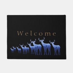 Doormat-Blue Deer/Elk Welcome Deurmat