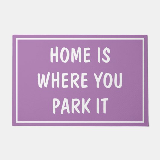 Doormat - THUIS IS WAAR JE HET Lila PAREERT Deurmat (Voorkant)