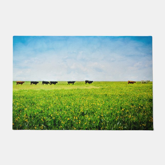Doormat "Tot de koeien thuis komen" Deurmat (Voorkant)