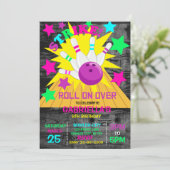 Doorrollen... STRIKE Bowling Birthday Party Kaart (Staand voorkant)