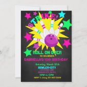 Doorrollen... STRIKE Bowling Birthday Party Kaart (Voorkant)