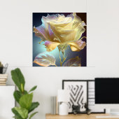 Doorschijnend Roos - Geel Poster (Thuiskantoor)