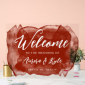 Doorschijnend Rufous Rode Waterverf Bruiloft Welko Acryl Bord (Huwelijk)