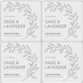 Doorschijnende Botanische Eenvoudige Kaarsenpot 3x Sticker (Voorkant)