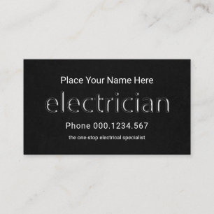 Doorschijnende Elektricien Signage Black Grunge Visitekaartje