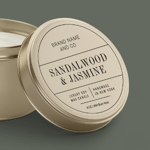 Doorschijnende minimalistische apotheek kaars labe sticker