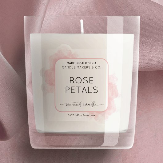 Doorschijnende roze Waterverf Clear Product Label
