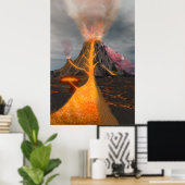 Doorsnede vulkaan poster (Thuiskantoor)