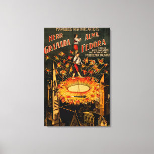 Doorstromende hoogspannende pyrotechnische fontein canvas afdruk