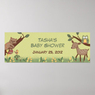 Doorverwezen Baby shower banner Poster