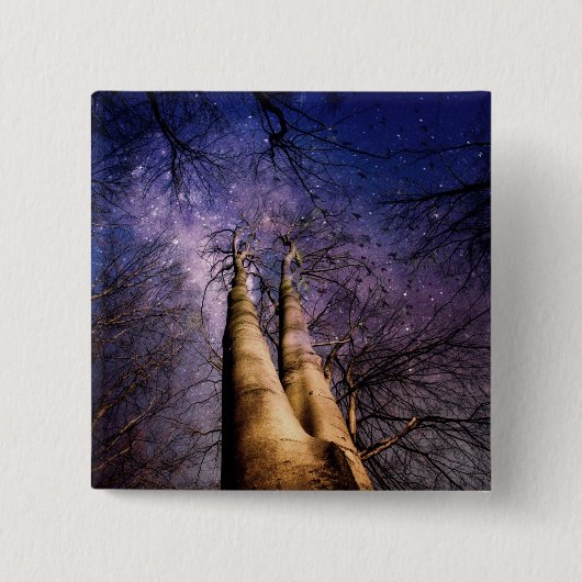 Doorverwezen bos vierkante button 5,1 cm (Voorkant)