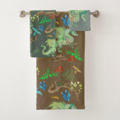Doorverwezen Forest Dragon Pattern Bad Handdoek (Insitu)