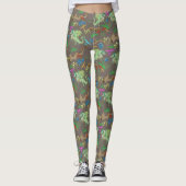 Doorverwezen Forest Dragon Pattern Leggings (Voorkant)