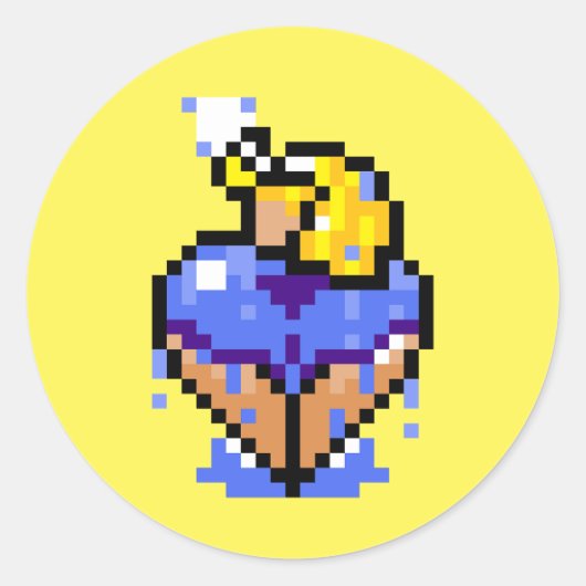 Doorweekte blonde Sticker (Voorkant)